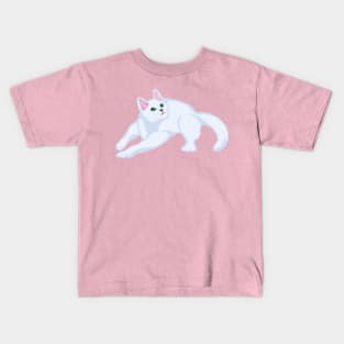Zooming White Kitten Kids T-Shirt